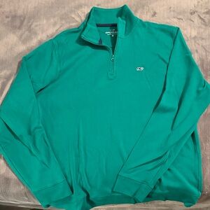 Vineyard Vines Men's Teal Zip-Up Sweater